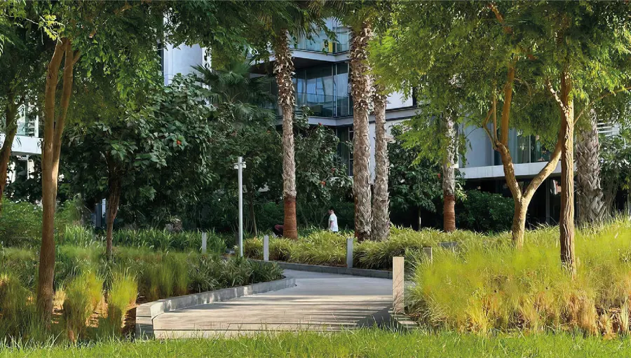 Parc privé entre les immeubles