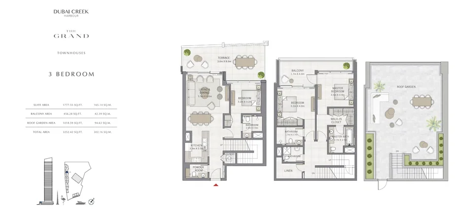 Townhouse mit Kanalblick und Dachterrasse, Grundriss